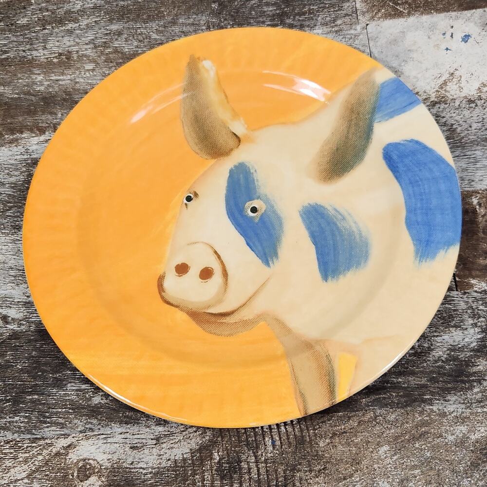 Anthropologie Holly Frean The Farm 8.25" Pig Plate #4 Artsy Boho Farmhouse Decor